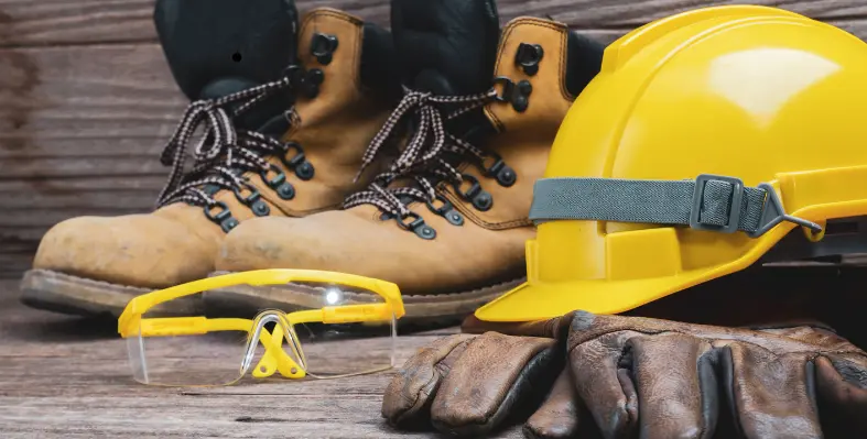 Hard hats and other safety equipment.